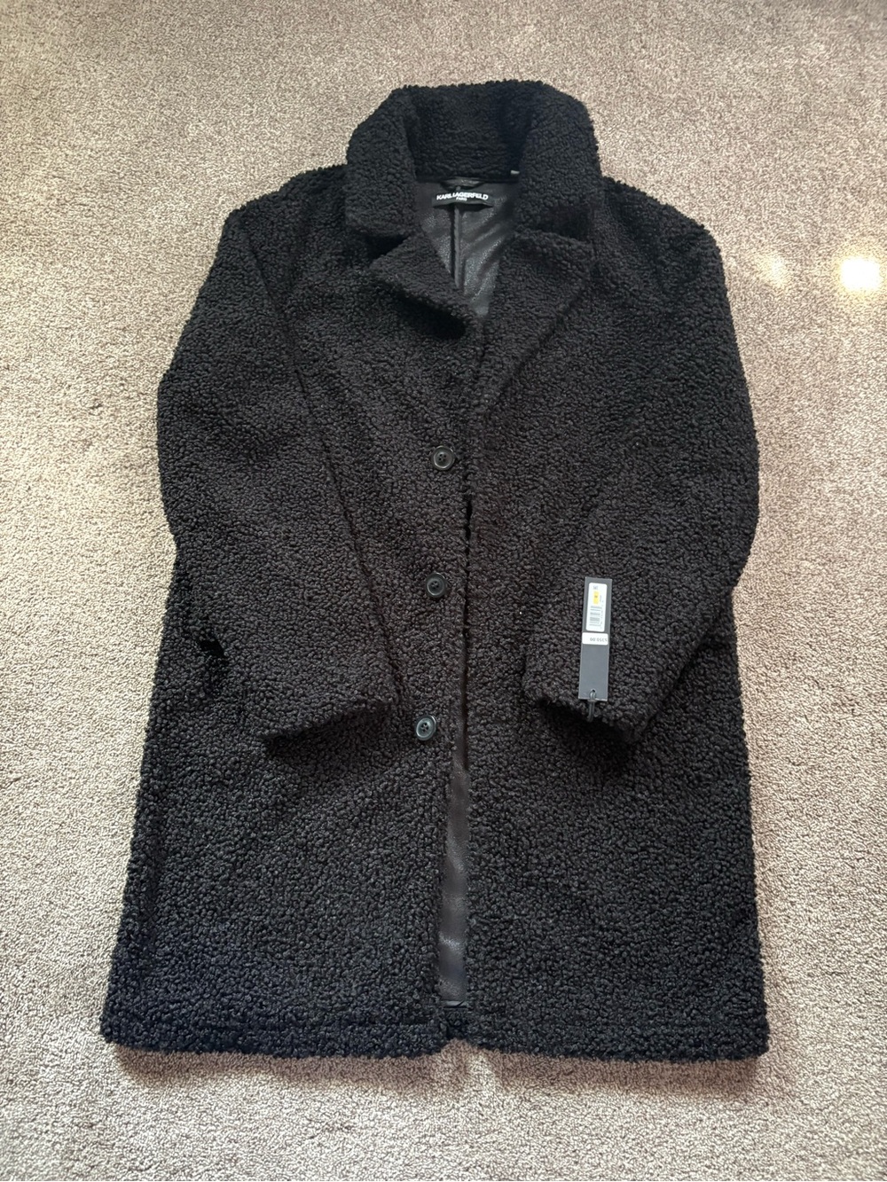 Black Teddy Faux-Shearling Coat - Men